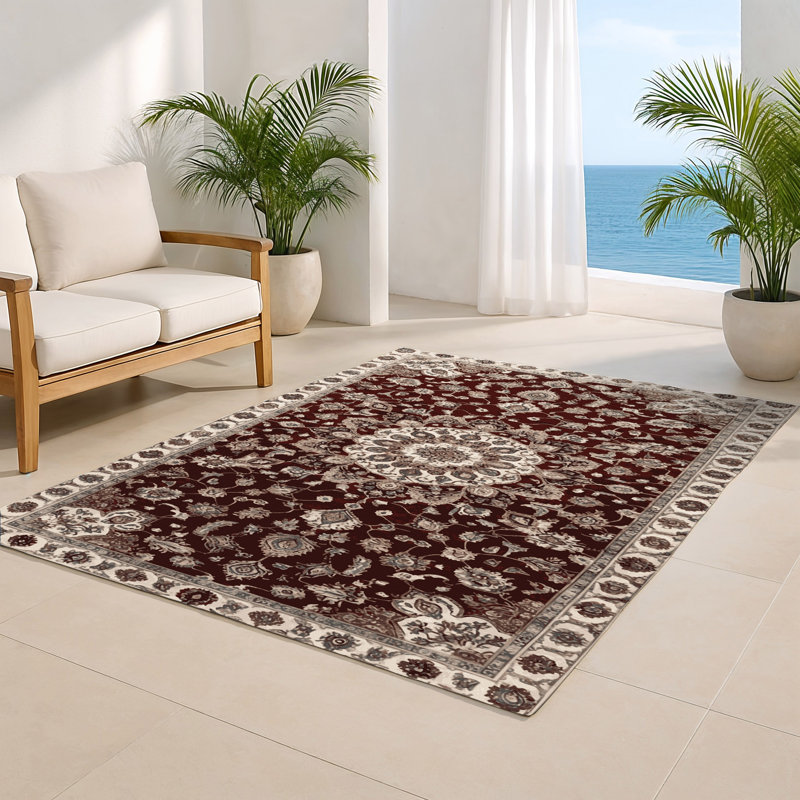 Tapis turc intérieur et extérieur gris, Rectangulaire 3 pi x 5 pi