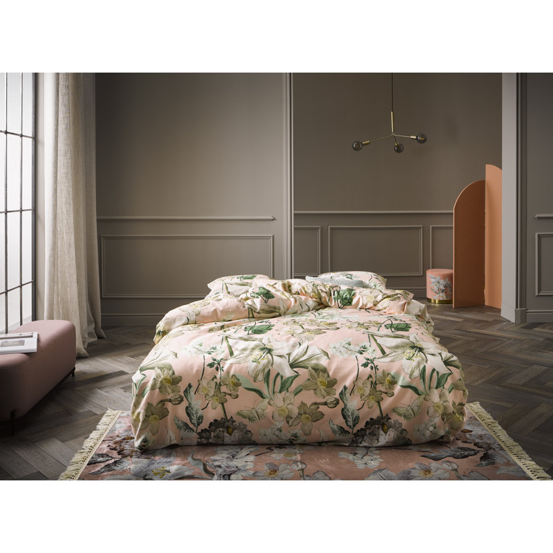 Rosalee 200 TC Reversible Duvet Cover Set, Mustard, 200 x 200cm Duvet Cover + 2 Pillowcases