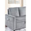 Méridienne coulissante de 70 po avec rangement, velours côtelé gris, poche latérale pour plus de commodité, velours côtelé, pochette de rangement, grand compartiment
