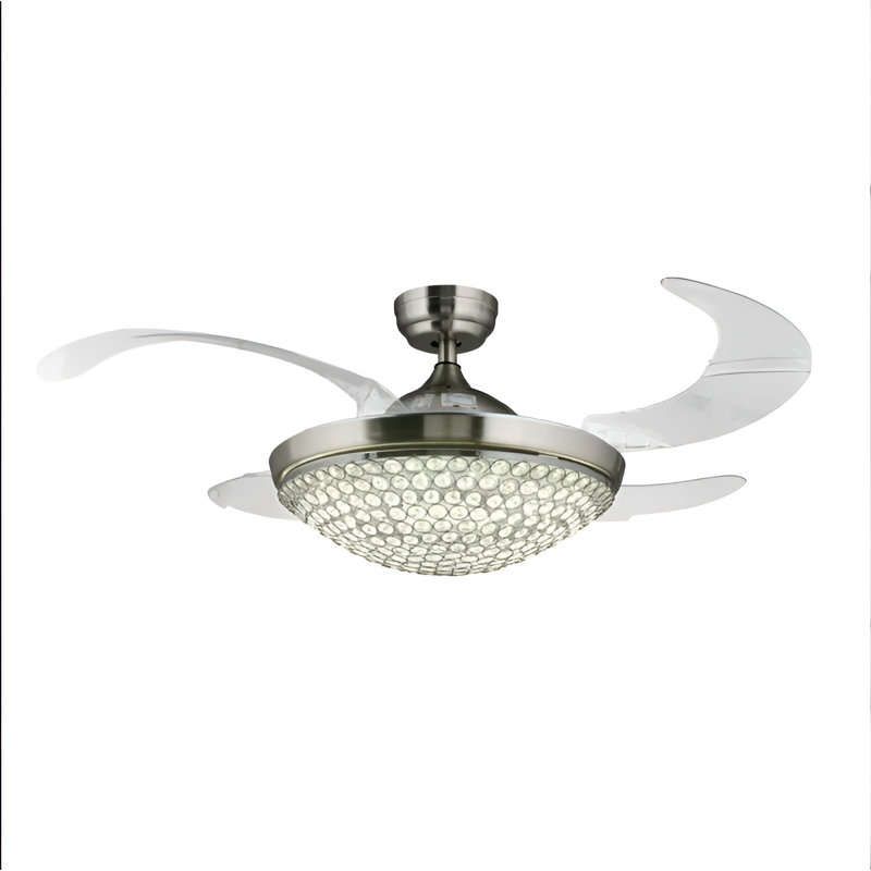 Estrid Antique 42 - Inch Ceiling Fan Retractable Blade Industrial with Remote, Oil Bronzed