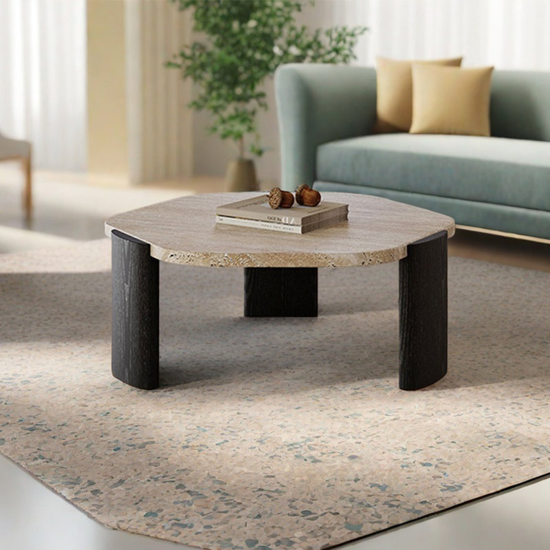 Table basse Simple, H 13,8 po x L 23,6 po x l 23,6 po, Noir, noir, noir, noir