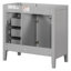 Base d'armoire de salle de bain grise de 36 po. Meuble-lavabo moderne avec tiroirs. Bois massif et autoportant. Assemblage requis seulement en gris. Pour le rangement.-130431046
