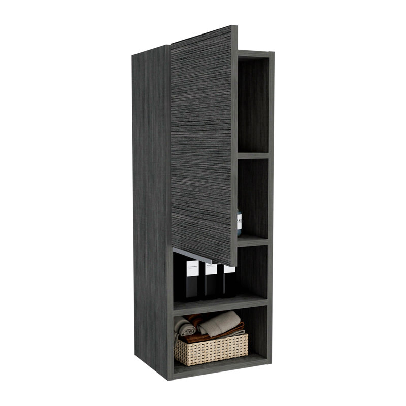 Medicine Cabinet, Two Shelves, Single Door Cabinet, Two Interior Shelves, Gray