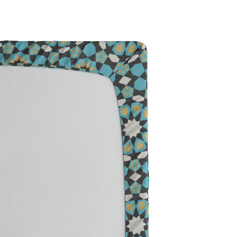Microfiber Geometric Fitted Sheet, Twin XL Fitted Sheet
