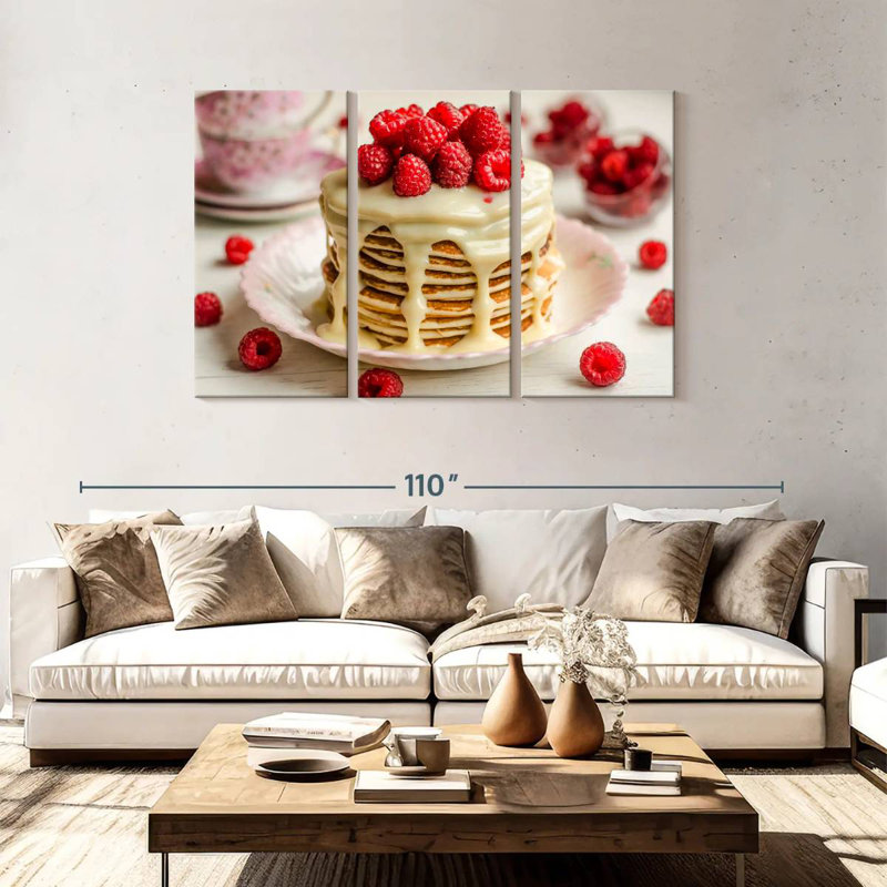Crêpes crémeuses à la framboise Yarlin, H 48 po x l 74 po