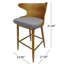 Paire de tabourets de bar de style Mid-Century gris