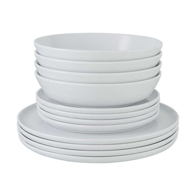 Chef Collection 12 Piece Dinnerware Set, Service for 6, White