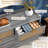 Grey Rattan 6-Drawer Double Dresser, 47" Wide Wooden Chest for Living Room-67890178