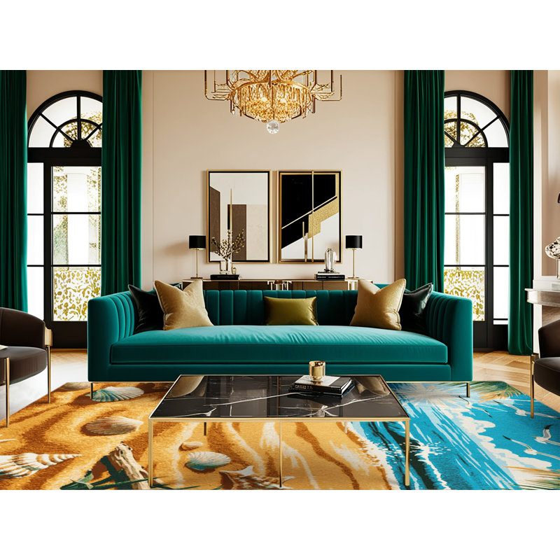  Tapis bord de mer lavable Sunny Beach, Rectangle 6 pi x 9 pi