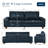 Gilmar 89" Upholstered Vegan Leather Sofa with Square Arms and Storage Pockets-51740216