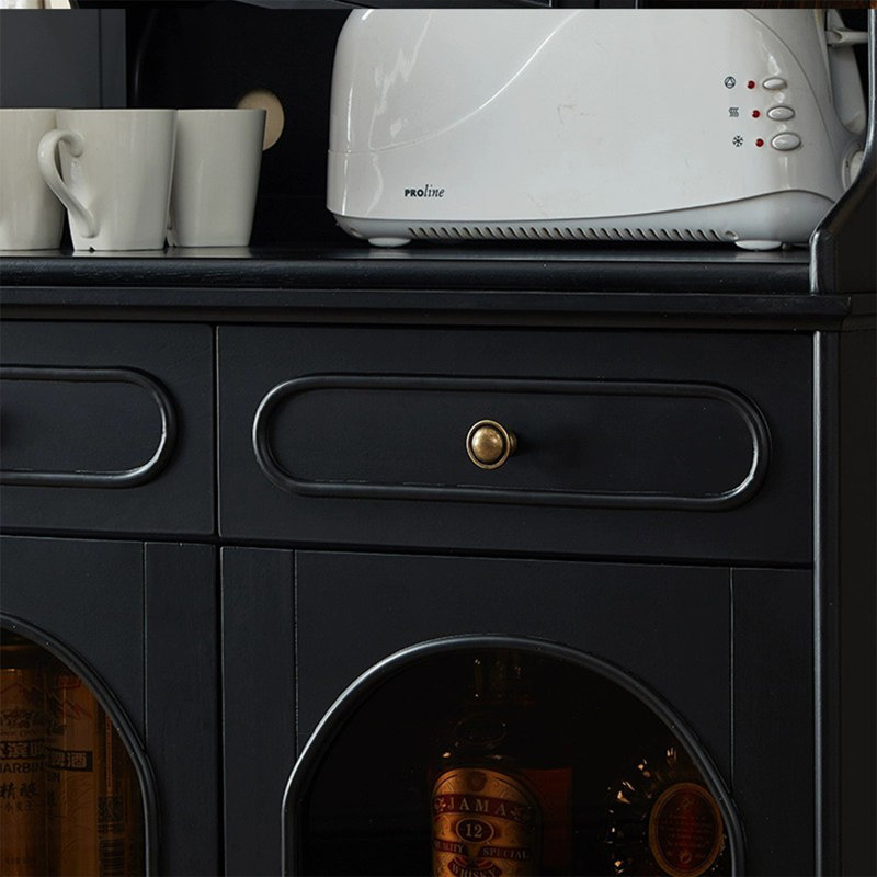 Black Solid Wood Sideboard