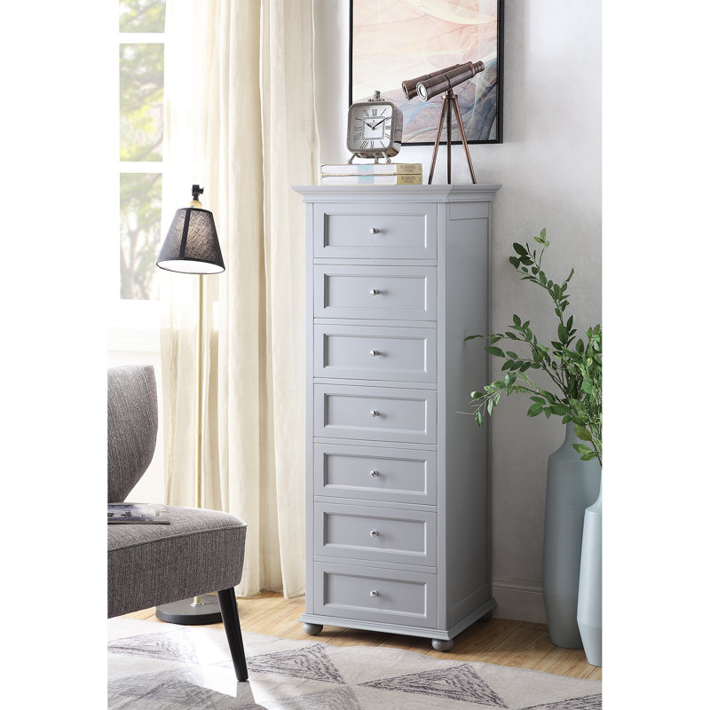 Commode 7 tiroirs pour la lingerie Arsenie, Gris
