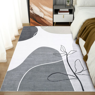 Abstract Machine Printed Area Rug