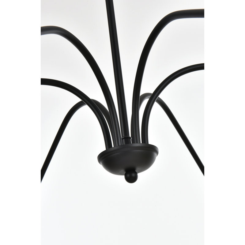 Lustre à intensité variable 6 lumières Sherree , H 31 po x l 60 po x P 60 po, Noir mat