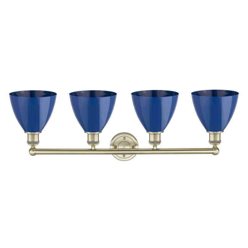 Alquin 4 - Light Dimmable Vanity Light, Blue, Antique Brass