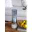 Ouragan en verre lustré gris D5 x 16 po avec base en marbre