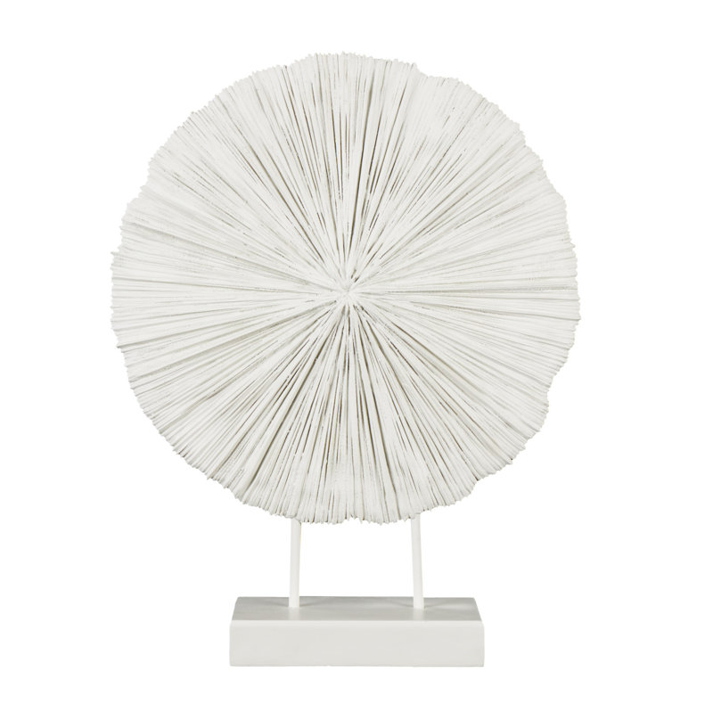 Cole And Grey Resin Textured Round Coral Sculpture With Elevated Stand