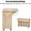 Îlot de cuisine en placage de bois de frêne tissé à la main avec rallonge, îlot de cuisine sur roulettes avec support de rangement interne, chariot de cuisine roulant-683393800