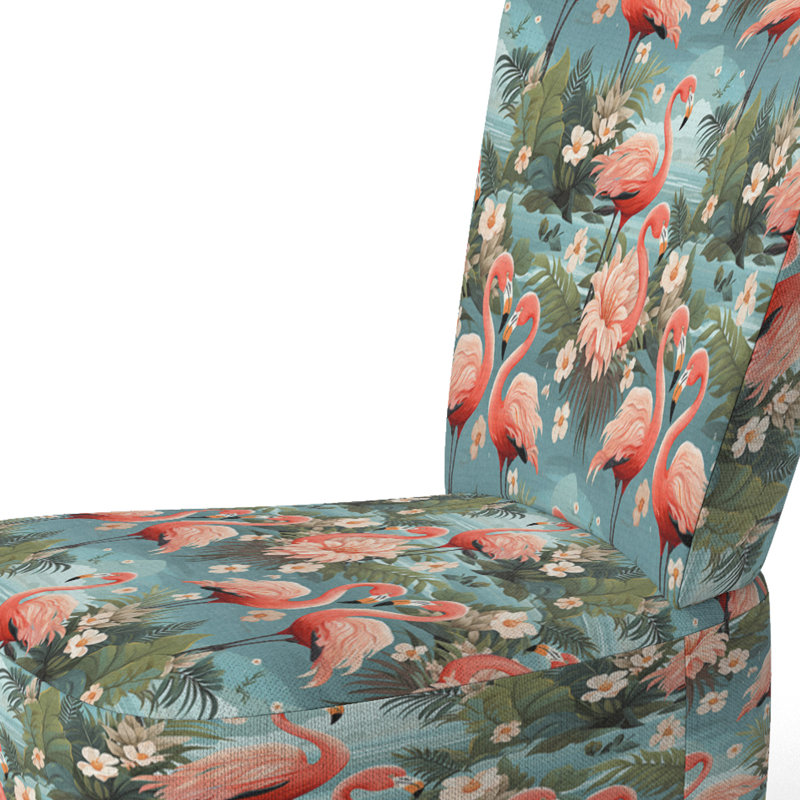 Chaise d'appoint rembourrée Flamingo Botanical Bliss