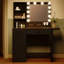 Bureau de coiffeuse avec tiroirs et miroir avec lumières (blanc)-1587187704