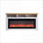 Fireplace TV Stand, 60 Inch for TVs Up to 70", with 50" Smart Electric Fireplace | Cream White | Tempered Glass+Stainless Steel+ MDF