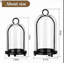 Ensemble de 2 porte-bougies cloche en verre à rebord noir, pots de présentation en dôme transparent avec poignée de table à anneau-131642572
