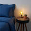 Table d'appoint ronde avec plateau sculpté, finition noir foncé et brun, 15,75 pouces, pour le salon ou la chambre à coucher