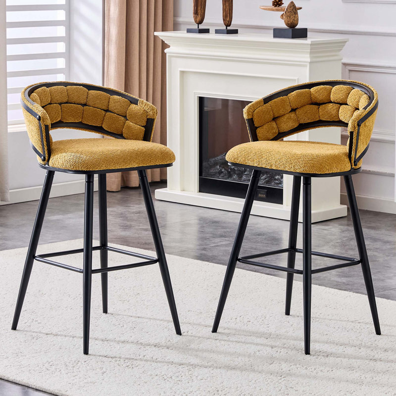 Ensemble de 2 tabourets de bar Modern, Yellow