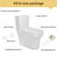 Toilette monobloc allongée au plancher 1,1 / 1,6 GPF à hauteur confort, certifiée CUPC, certifiée WaterSense, céramique, couleur blanche, siège à fermeture en douceur