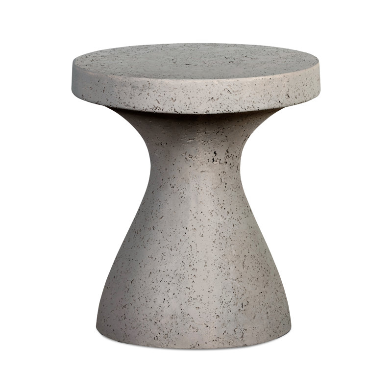 Table d'appoint ronde en béton 15,75 po Dodger, Gris texturé