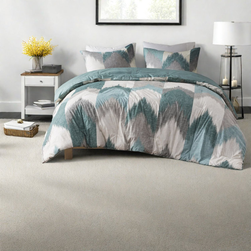 Ensembles de literie modernes en coton turquoise, édredon hypoallergénique et taies décoratives pour la maison