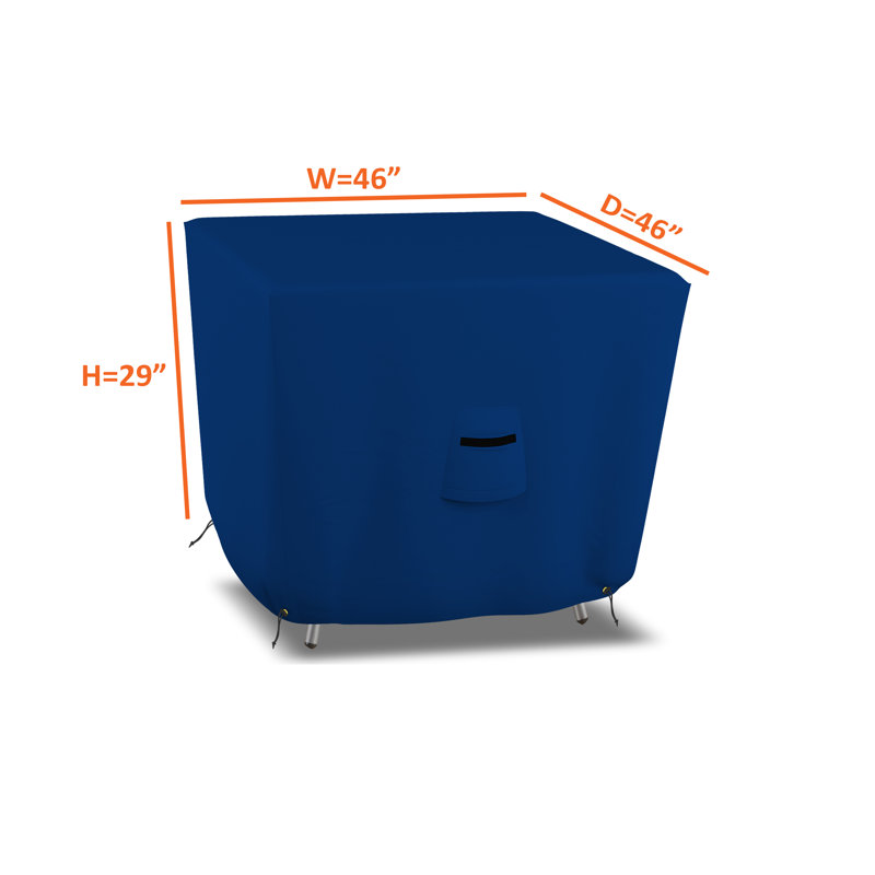 Outdoor Patio Table Cover, 73.7cm H x 116.8cm W x 116.8cm D, Blue