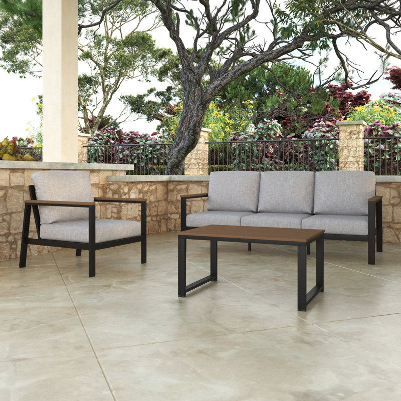 Ensemble de conversation avec canapé 3 pièces Townsend avec coussins Sunbrella®, Toile granit Sunbrella®