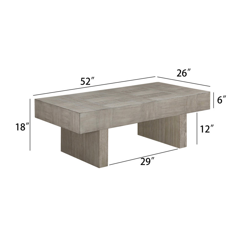 Table basse ultra-moderne brun gris - Structure rectangulaire en bois pour la table de salon, surface principale