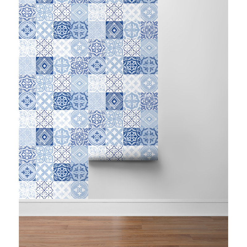 Geometric Vinyl Peel & Stick Wallpaper Roll by Stacy Garcia Home, Glacier Blue