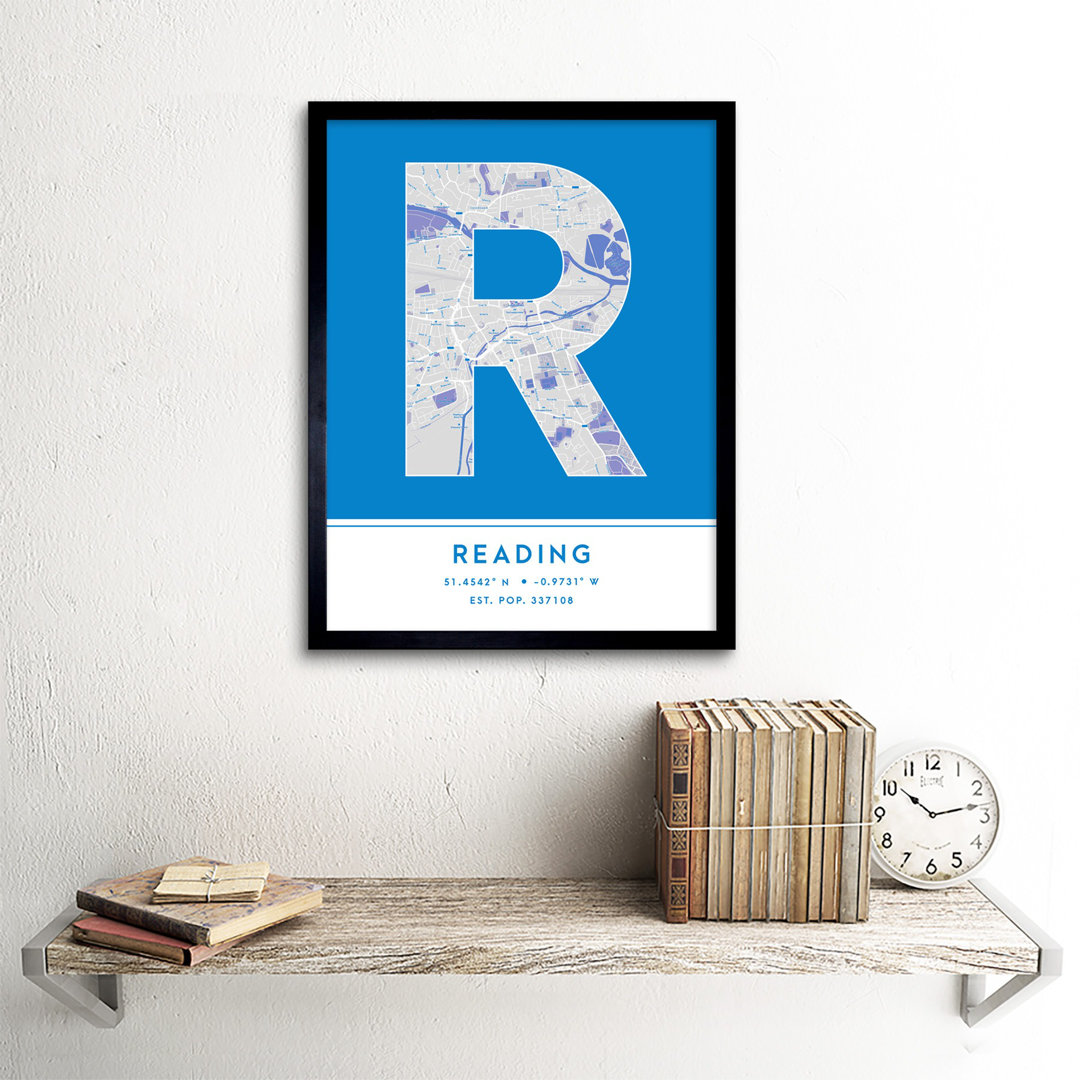 Reading England United Kingdom City - Single Picture Frame Typography