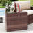 2-Piece Wicker Steel Outdoor Side Table with Tempered Glass Top-976602603