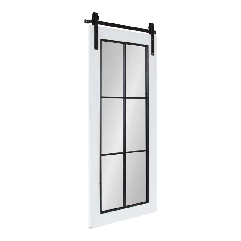 Enora Wood Rectangle Mirror, White, 43" x 18"