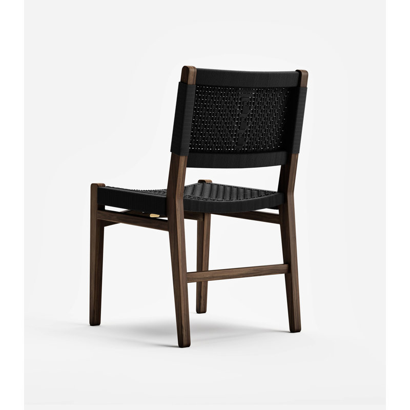 Chontales Dining Chair, Black V Braided Cord, Coffee
