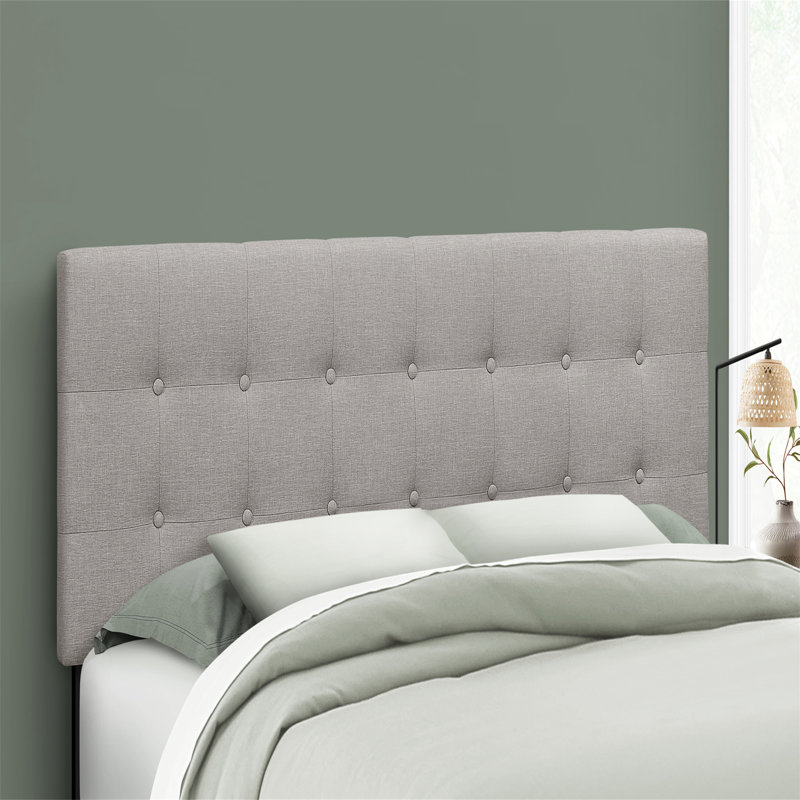 Upholstered Linen Panel Headboard, Queen, Gray