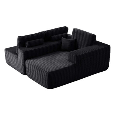 104-Inch Cloud Sectional Sofa With L-Shape Chaise, Deep Seating Comfort, Modular Design, And Built-In Side Pockets.