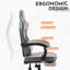 Fauteuil de jeu ergonomique avec repose-pieds et support lombaire à massage, conception pivotante réglable pour une utilisation confortable de longue durée, capacité maximale de 300 lb