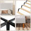 Structure de lit grand, plateforme tapissier en lin avec tête de lit à oreilles, support de lattes en bois, aucun sommier requis, assemblage facile, gris clair-1180650685-1180650687