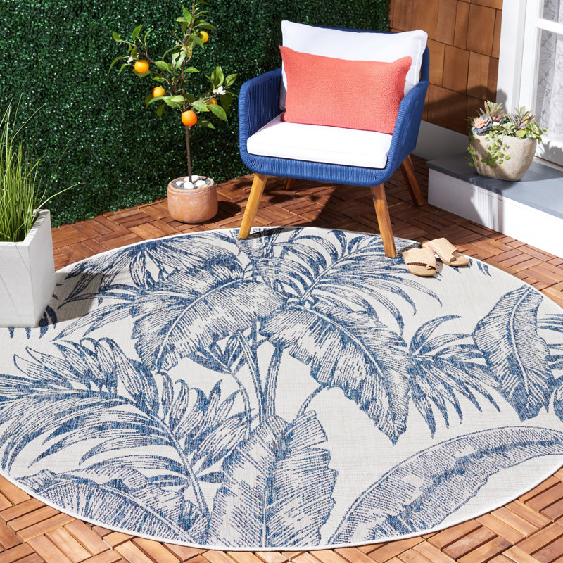 Kerman Performance Indoor/Outdoor Area Rug, Round 6'7"