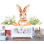 Adhésif décoratif lapin chambre de bébé - Lapin mignon avec carottes, art mural de chambre de bébé Woodland 044Mv