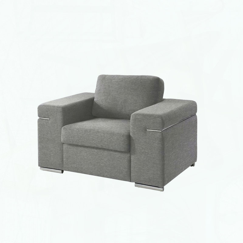 Fauteuil Giuliana - tissu gris clair tissé, Gris clair