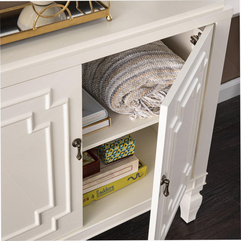 Antique White Double-Door Accent Cabinet