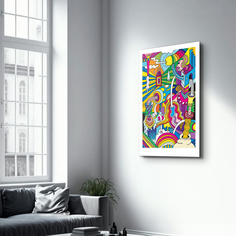 Élégante peinture murale en verre trempé de 13,8 po x 21,7 po | 100% verre trempé, épaisseur: 0,16 pouce | Imprimé UV pour des couleurs éclatantes | Parfait pour la décoration intérieure, le salon et les espaces de bureau