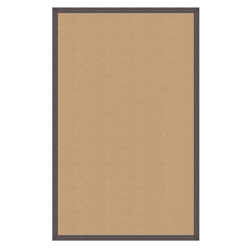 Tapis fabriqué à la main aux États-Unis avec bordure en coton beige berbère Nannette, Rectangle 8 pi x 11 pi