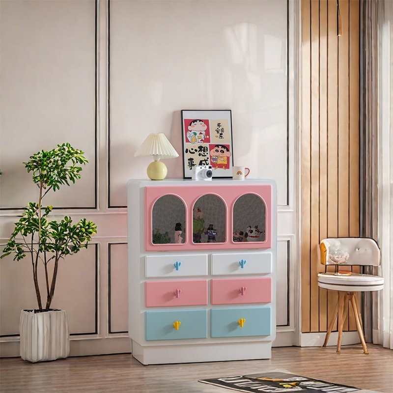 Armoire spacieuse avec portes en verre, Blanc